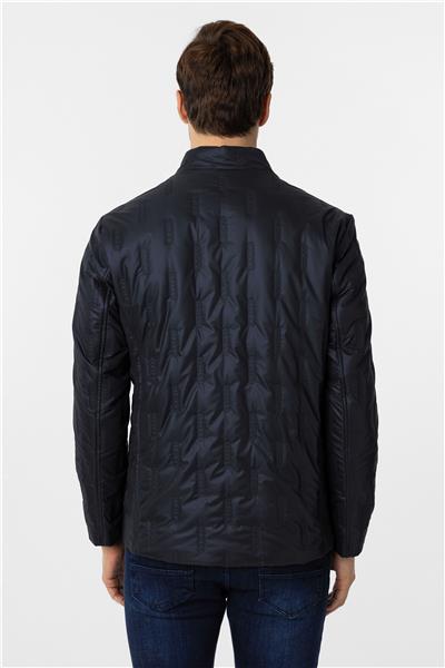 Lacivert Slim Kapitone Mont