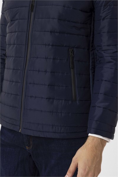 Lacivert Slim Kapitone Mont