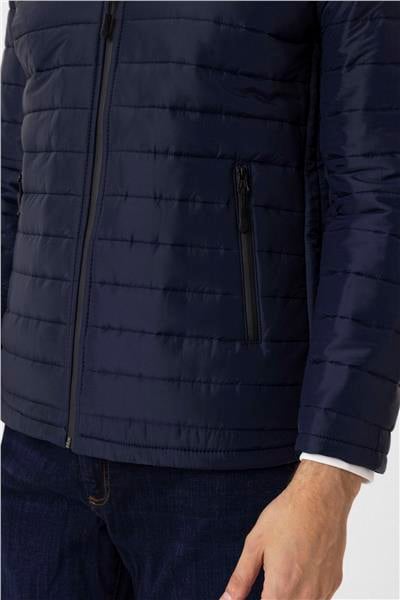 Lacivert Slim Kapitone Mont