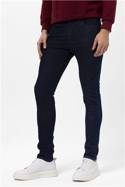 Lacivert Süper Slim Fit Düz Pantolon