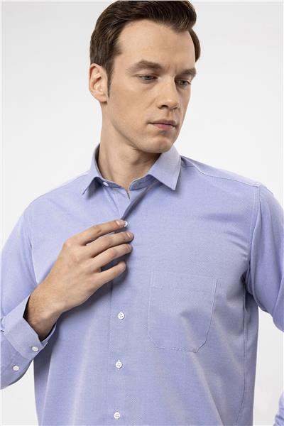 Mavi Regular Armürlü Klasik Yaka Gömlek