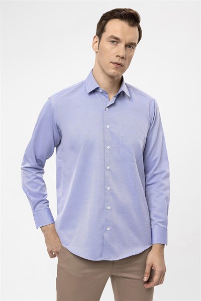 Mavi Regular Armürlü Klasik Yaka Gömlek