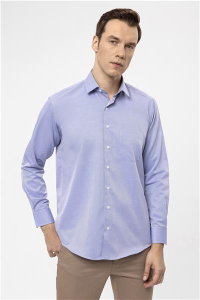 Mavi Regular Armürlü Klasik Yaka Gömlek