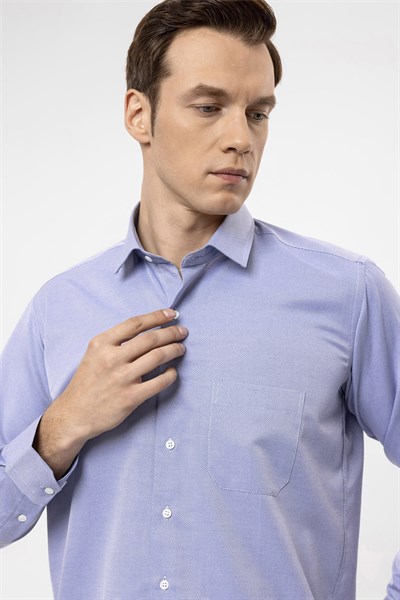 Mavi Regular Armürlü Klasik Yaka Gömlek