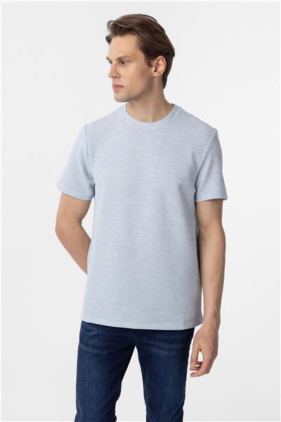 Mavi Regular Armürlü Bisiklet Yaka Tişört
