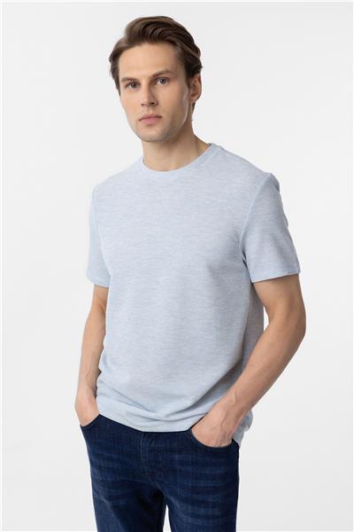 Mavi Regular Armürlü Bisiklet Yaka Tişört
