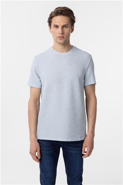 Mavi Regular Armürlü Bisiklet Yaka Tişört