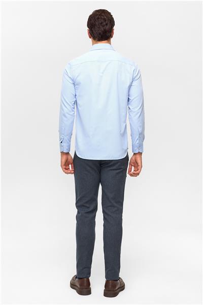 Mavi Regular Desenli Klasik Yaka Gömlek