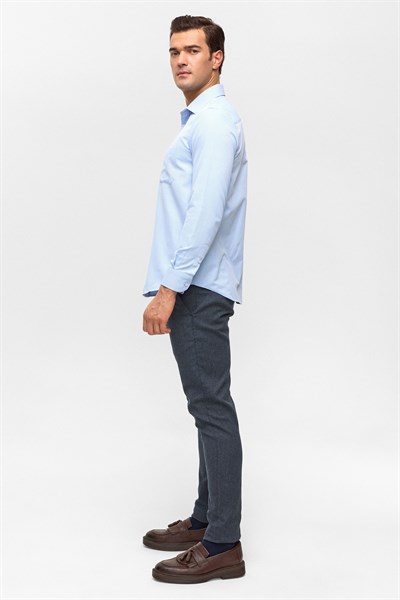 Mavi Regular Desenli Klasik Yaka Gömlek