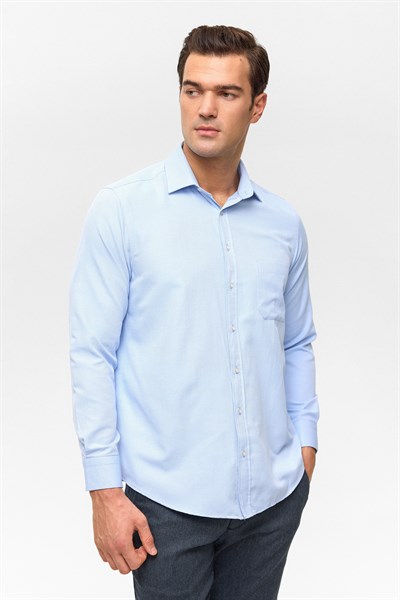 Mavi Regular Desenli Klasik Yaka Gömlek