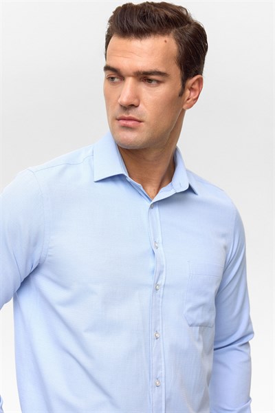 Mavi Regular Desenli Klasik Yaka Gömlek