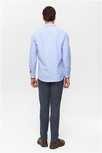 Mavi Regular Desenli Klasik Yaka Gömlek