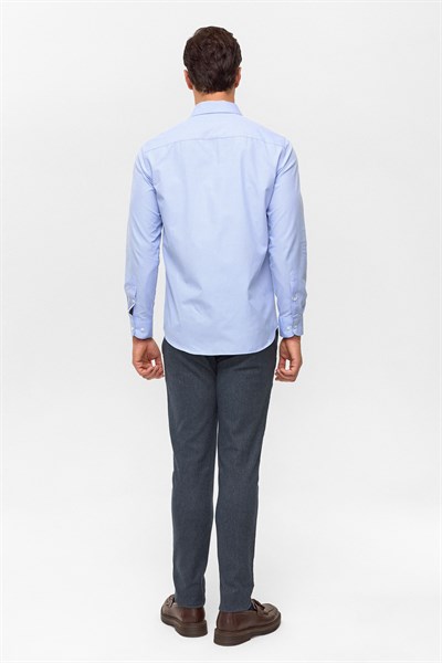 Mavi Regular Desenli Klasik Yaka Gömlek