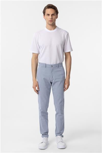 Mavi Slim Fit Armürlü Kanvas Pantolon