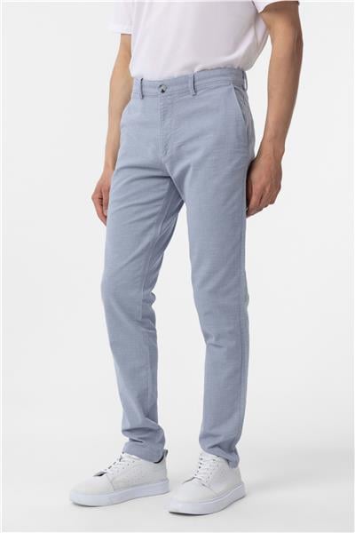 Mavi Slim Fit Armürlü Kanvas Pantolon