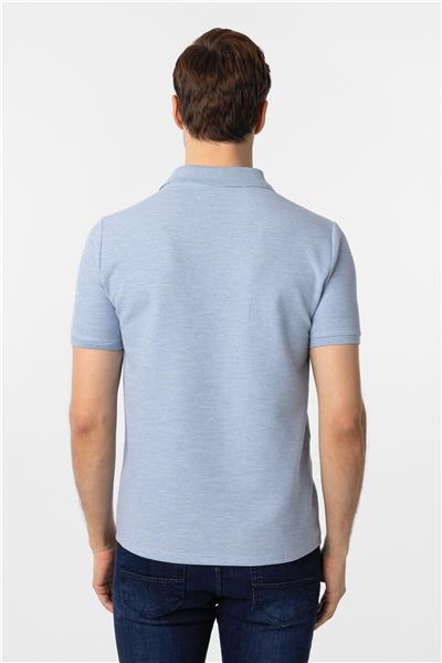 Mavi Slim Fit Armürlü Polo Yaka Tişört