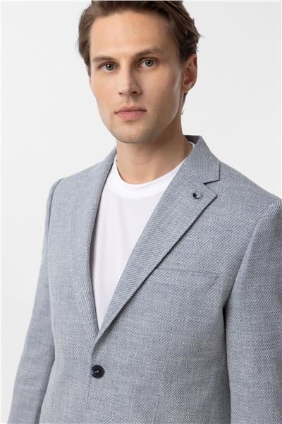 Mavi Slim Fit Düz Mono Yaka 6 Drop Ceket