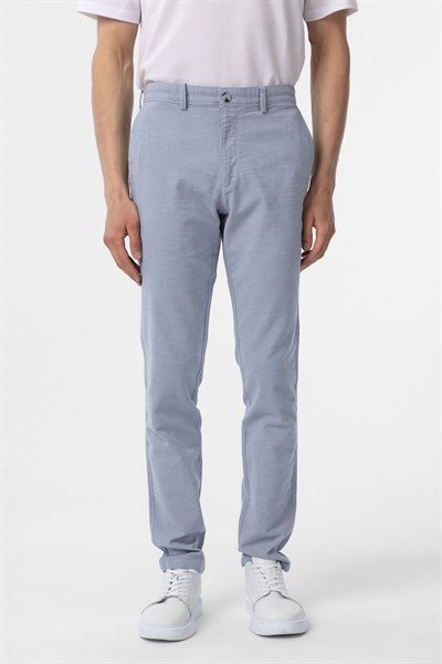 Mavi Slim Fit Armürlü Kanvas Pantolon
