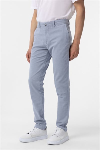 Mavi Slim Fit Armürlü Kanvas Pantolon