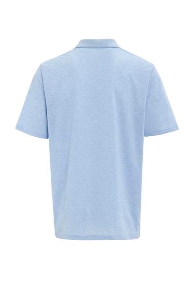 Saks Mavi Regular Armürlü Polo Yaka Tişört