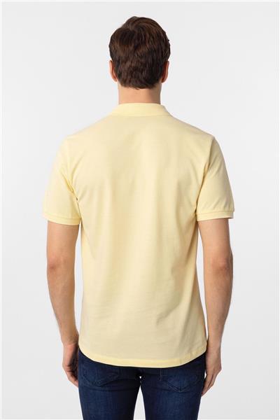 Sarı Regular Armürlü Polo Yaka Tişört