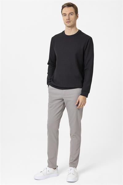 Siyah Regular Armürlü Bisiklet Yaka Triko