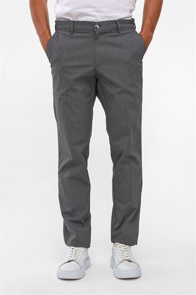 Siyah Regular Armürlü Kanvas Pantolon