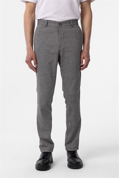 Siyah Regular Armürlü Kanvas Pantolon