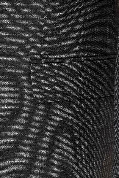 Siyah Regular Armürlü Mono Yaka 4 Drop Yelekli Klasik Takım Elbise