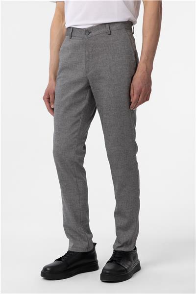 Siyah Regular Armürlü Kanvas Pantolon