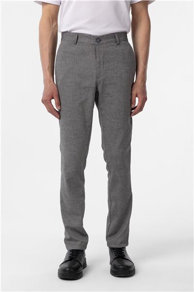 Siyah Regular Armürlü Kanvas Pantolon