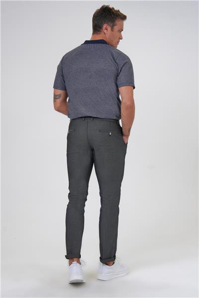 Siyah Regular Armürlü Kanvas Pantolon