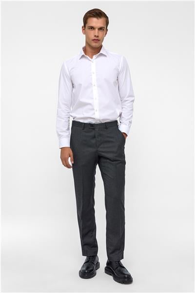 Siyah Regular Armürlü Pantolon