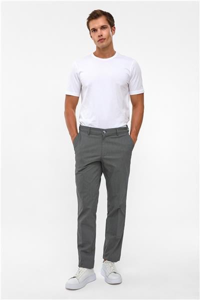 Siyah Regular Armürlü Pantolon