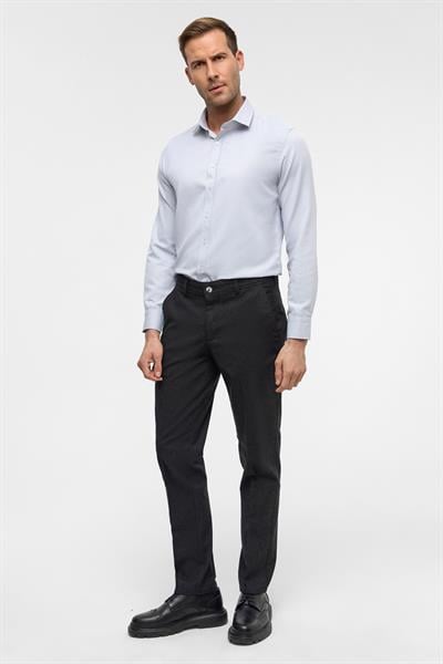 Siyah Regular Armürlü Kanvas Pantolon