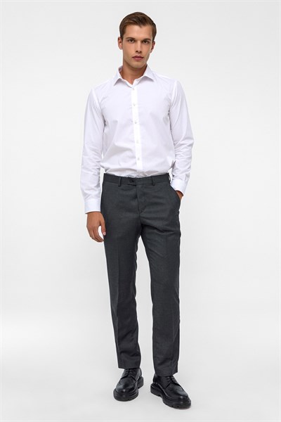 Siyah Regular Armürlü Pantolon