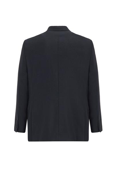 Siyah Regular Armürlü Sivri Yaka 4 Drop Yelekli Klasik Takım Elbise