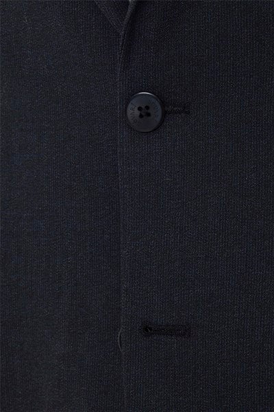 Siyah Regular Armürlü Sivri Yaka 4 Drop Yelekli Klasik Takım Elbise