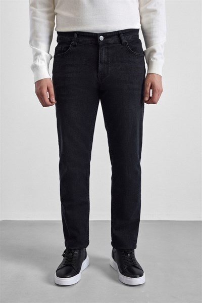 Siyah Regular Denim Pantolon