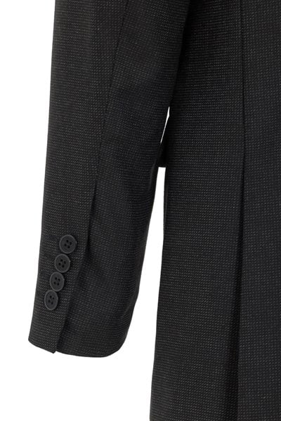 Siyah Regular Desenli Mono Yaka 4 Drop Klasik Takım Elbise