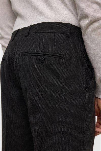 Siyah Regular Desenli Pantolon