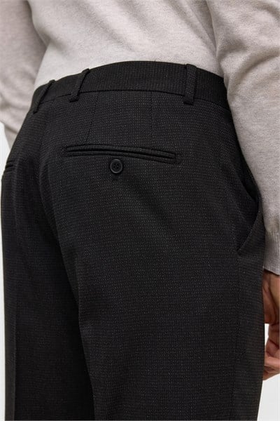 Siyah Regular Desenli Pantolon
