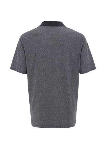 Siyah Regular Desenli Polo Yaka Tişört