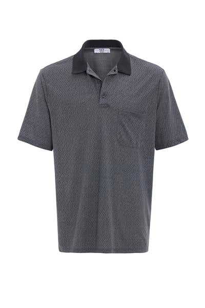 Siyah Regular Desenli Polo Yaka Tişört