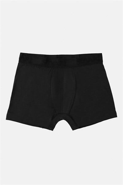 Siyah Regular Düz Boxer