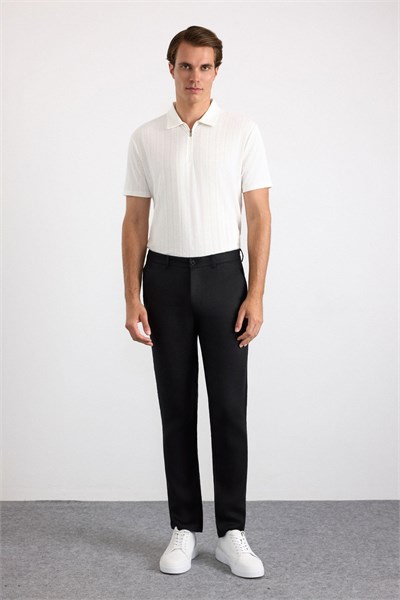 Siyah Regular Düz Normal Bel Standart Jogger Pantolon