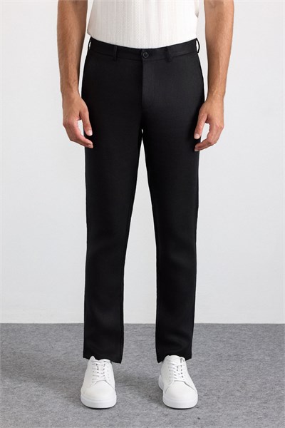 Siyah Regular Düz Normal Bel Standart Jogger Pantolon