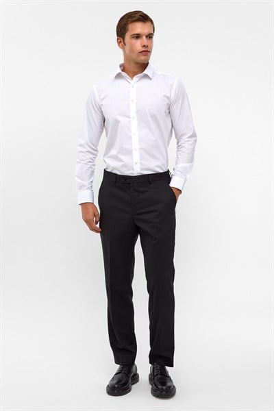 Siyah Regular Düz Pantolon