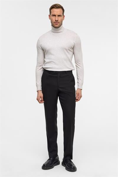 Siyah Regular Düz Pantolon