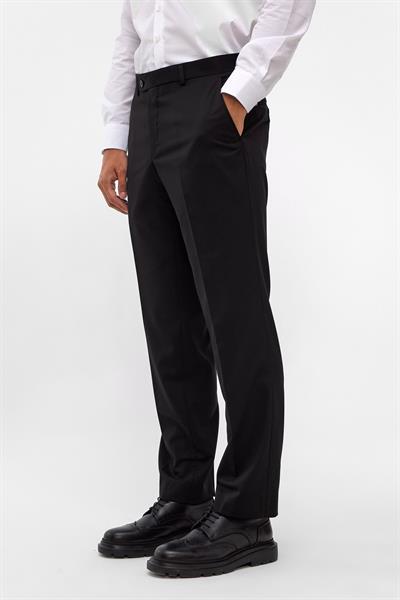 Siyah Regular Düz Pantolon